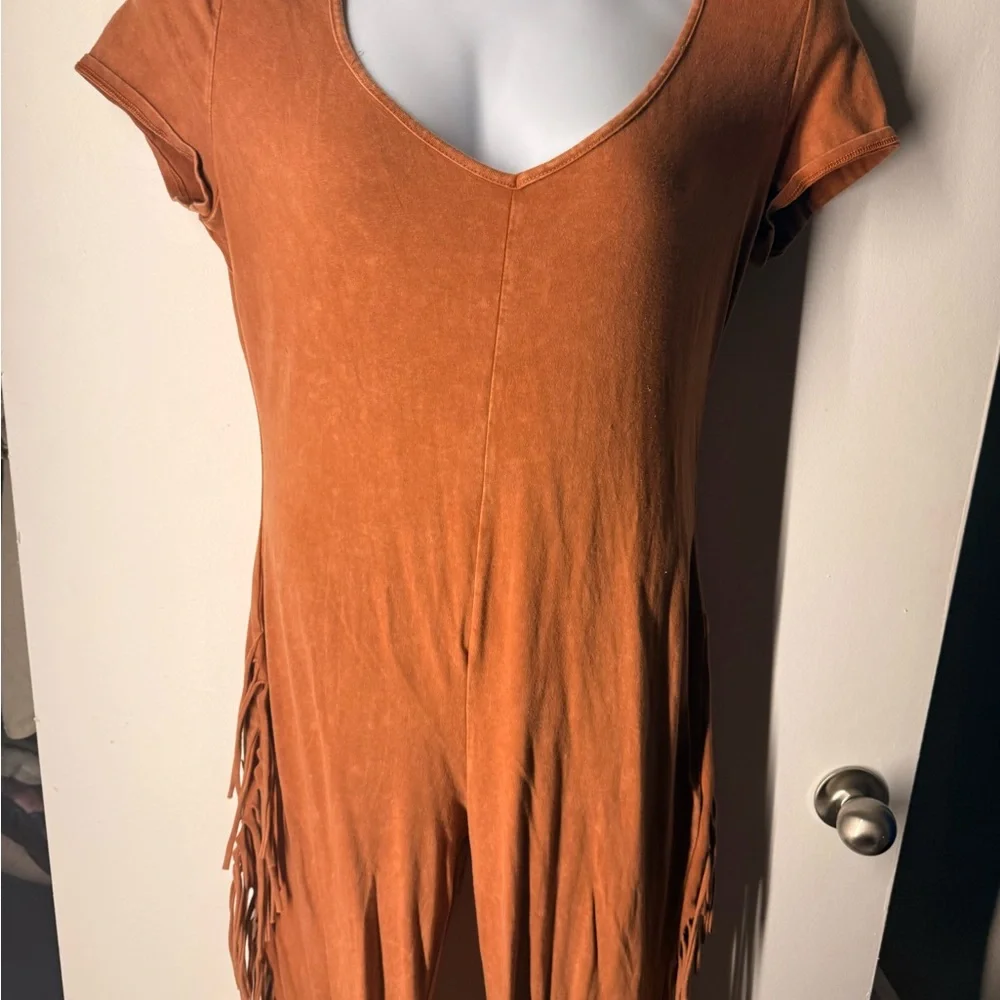 Rust Fringe Jumpsuit - Picture 3 of 5